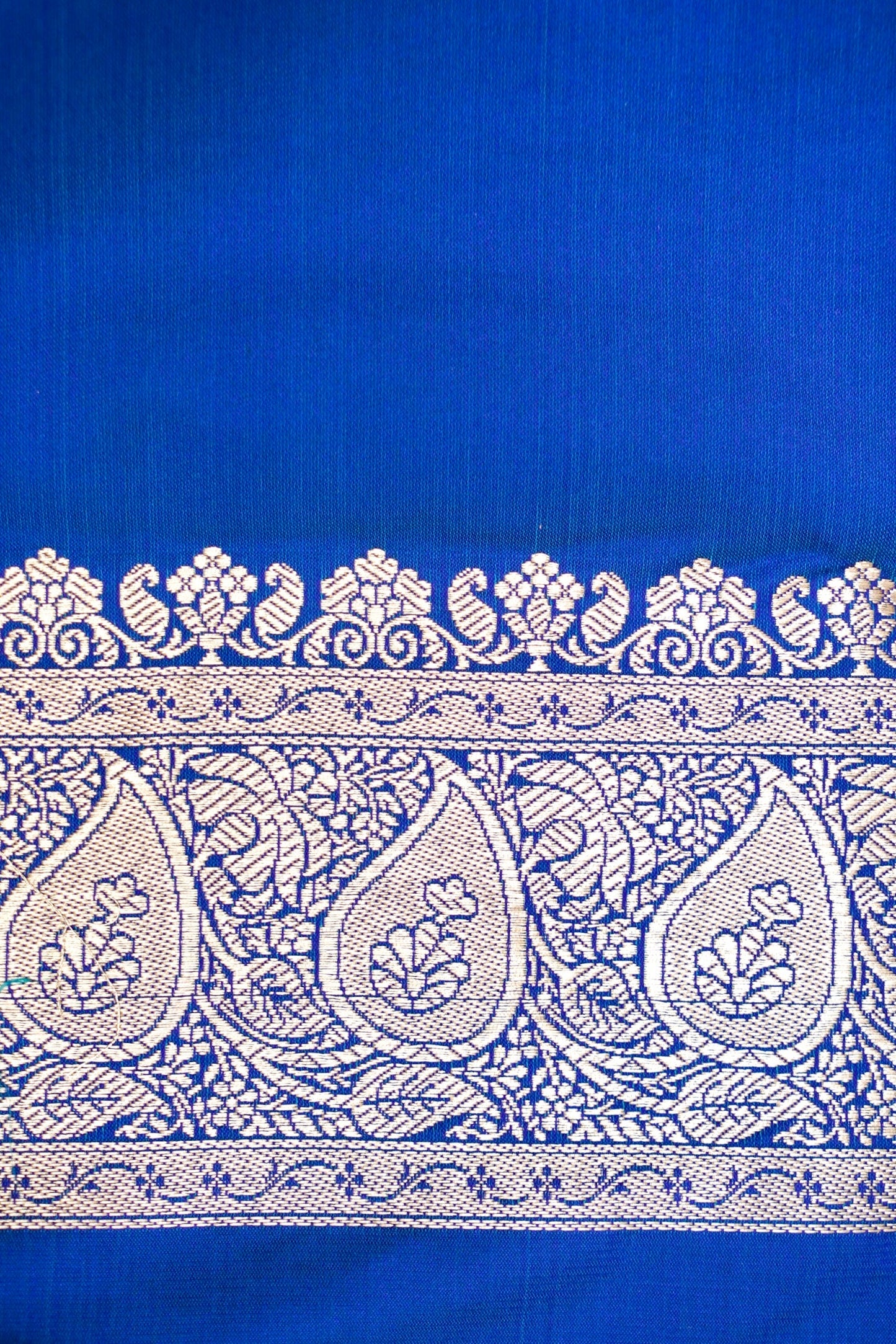 ROYAL COBALT BLUE BANARASI MASHRU KATAN SILK SAREE