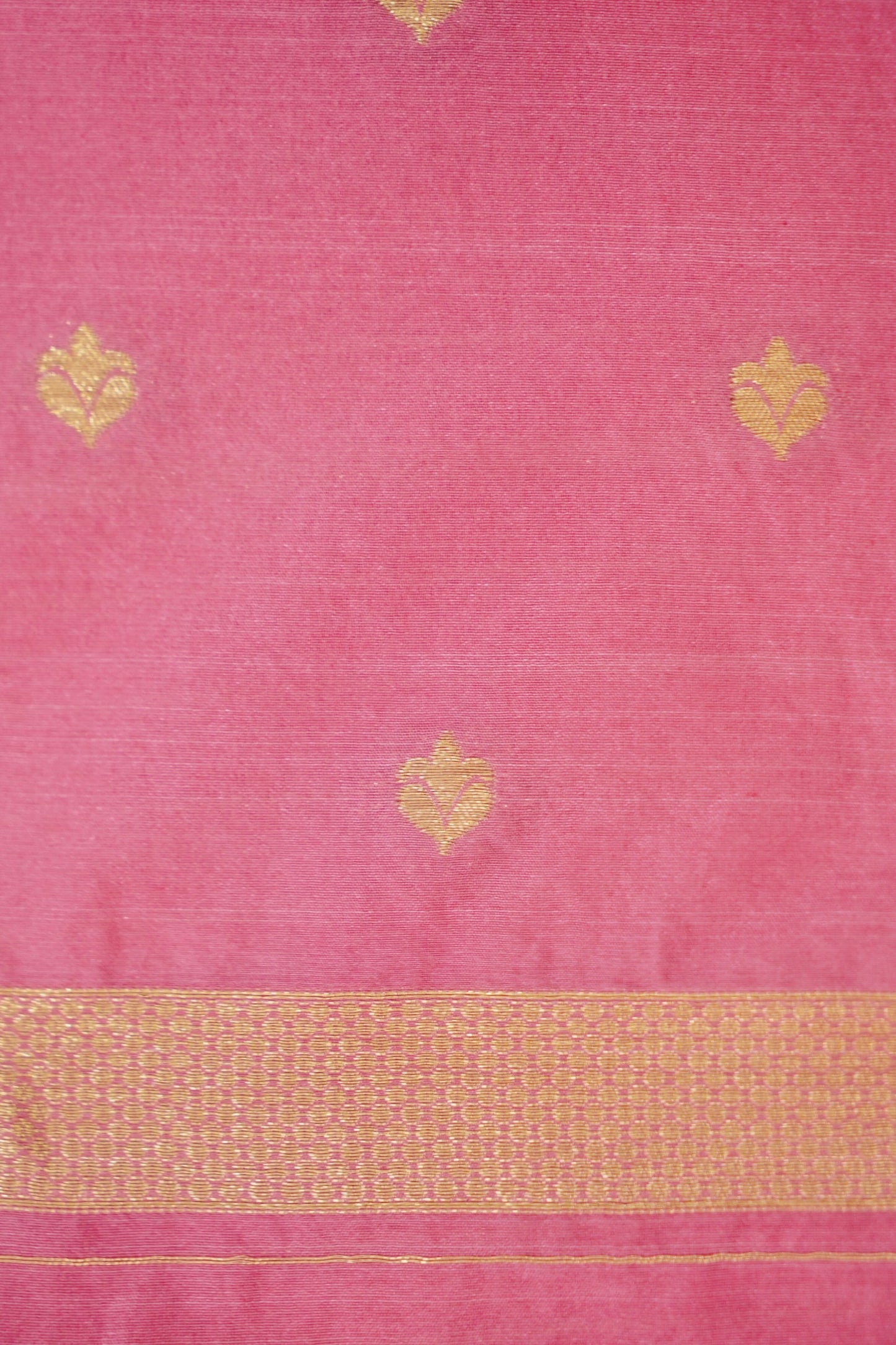 Pink Banarasi Silk Saree with Allover Stripe Weave