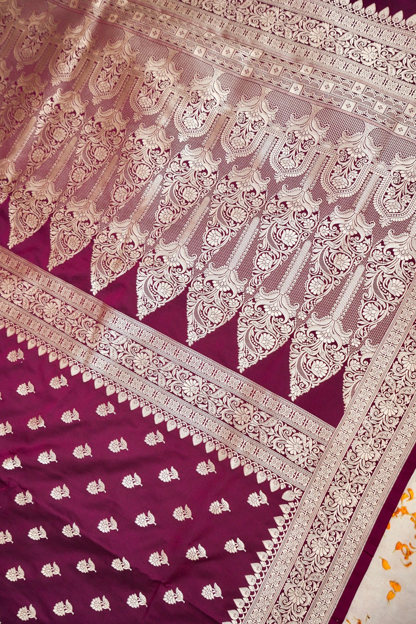 WINE BERRY BANARASI MASHRU KATAN SILK SAREE