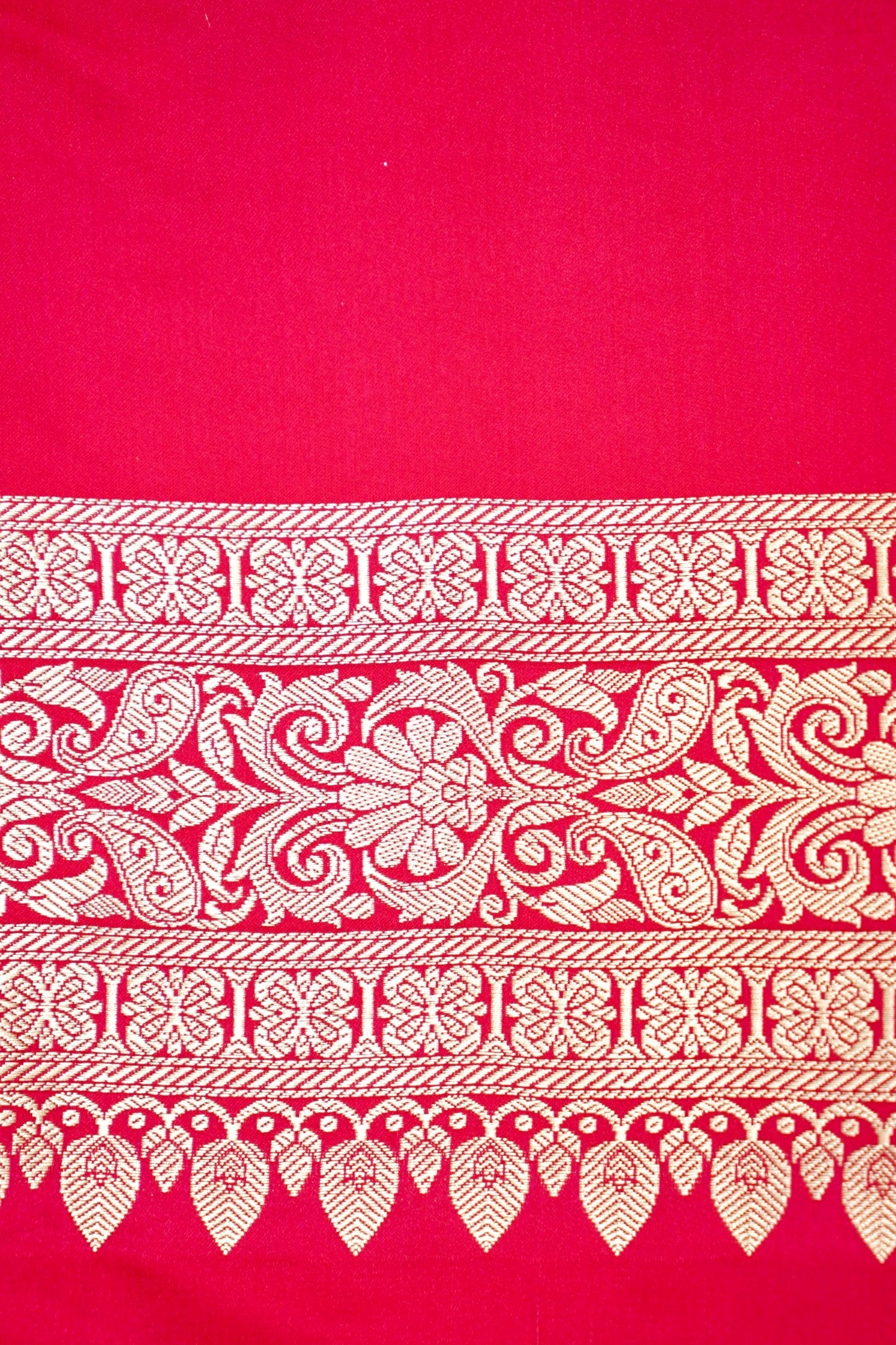 RASPBERRY RED BANARASI MASHRU KATAN SILK SAREE