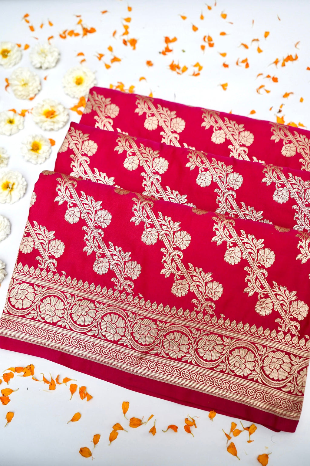 RANI RED BANARASI MASHRU KATAN SILK SAREE