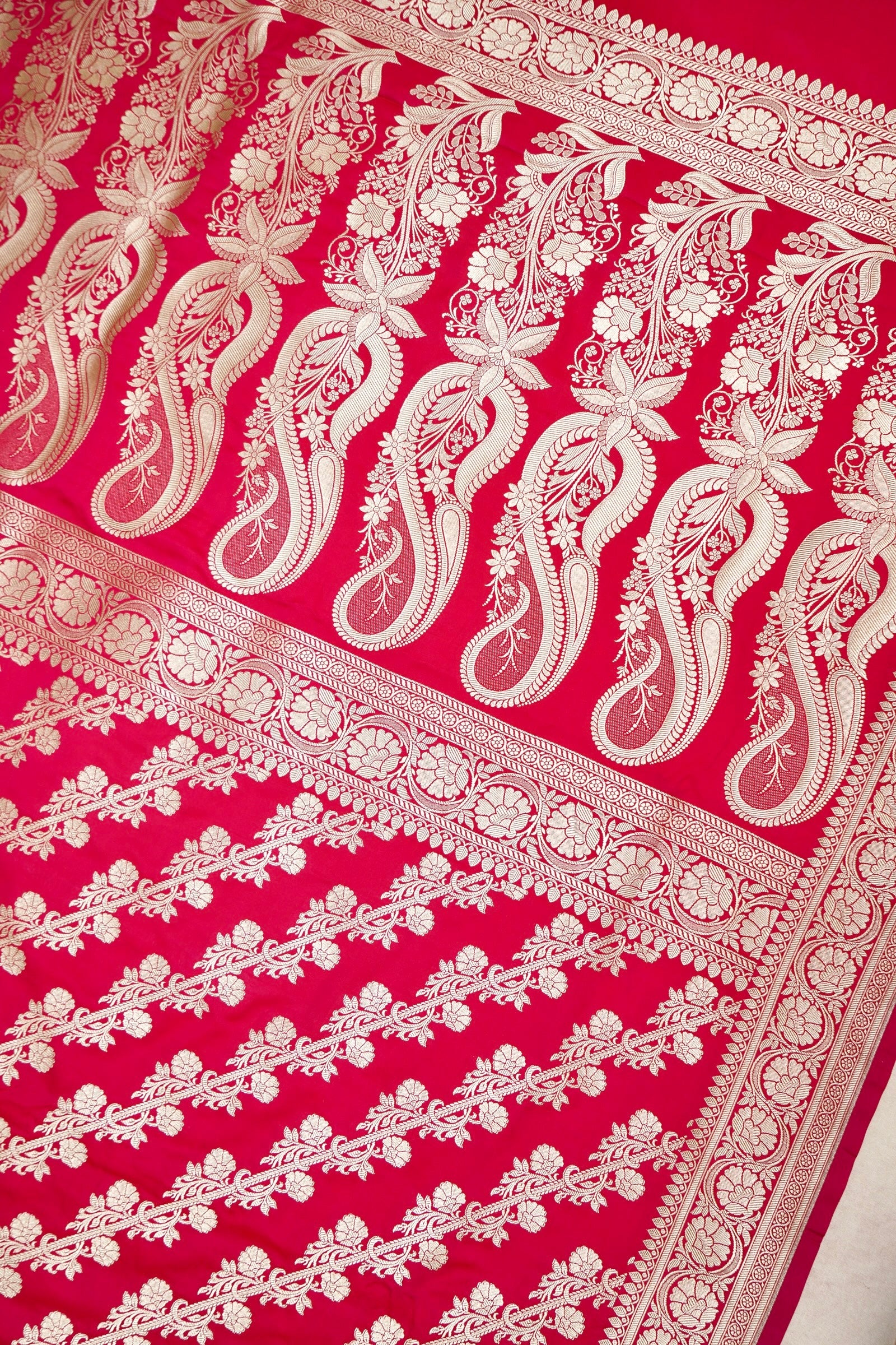RANI RED BANARASI MASHRU KATAN SILK SAREE