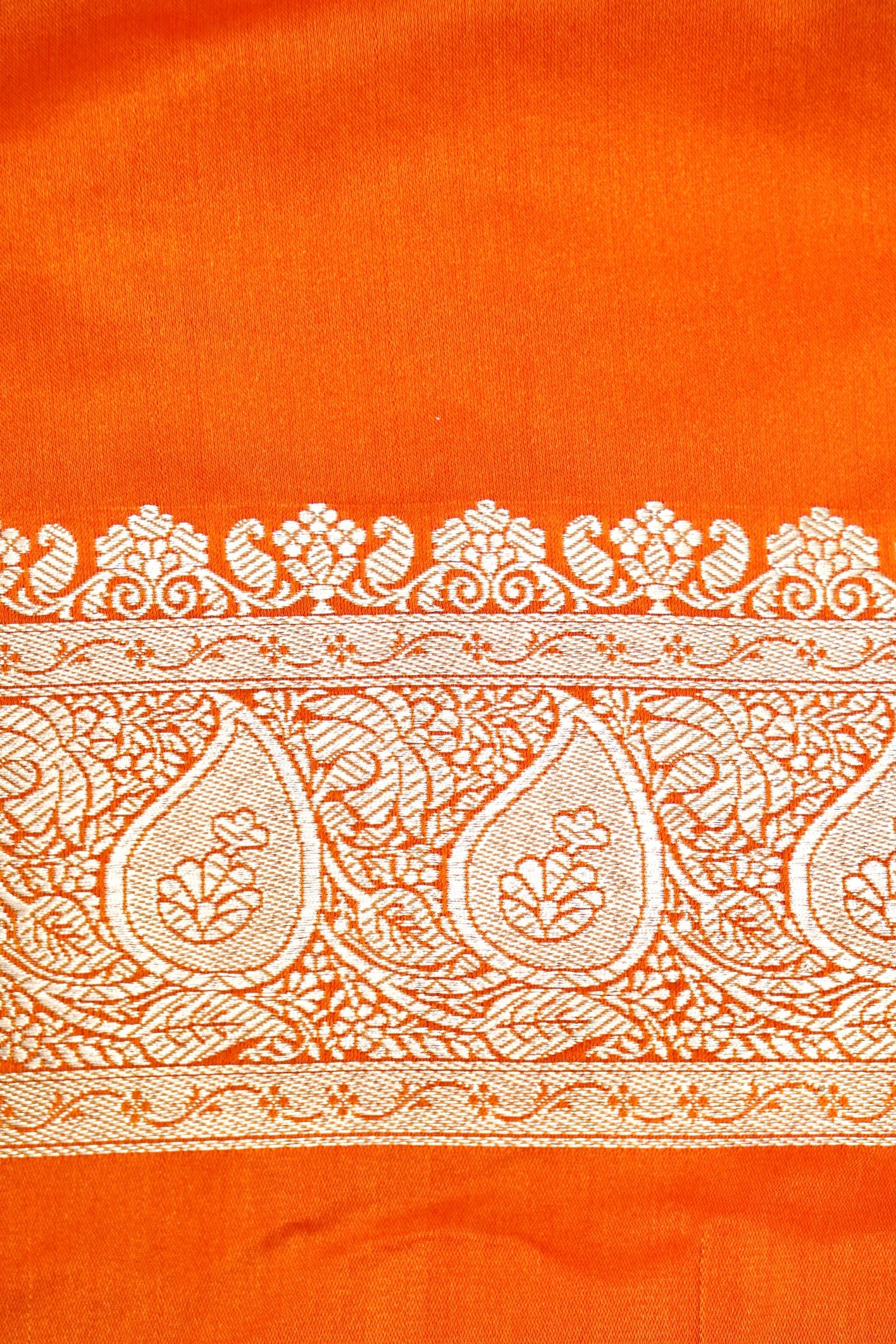 ROYAL KESAR ORANGE BANARASI MASHRU KATAN SILK SAREE
