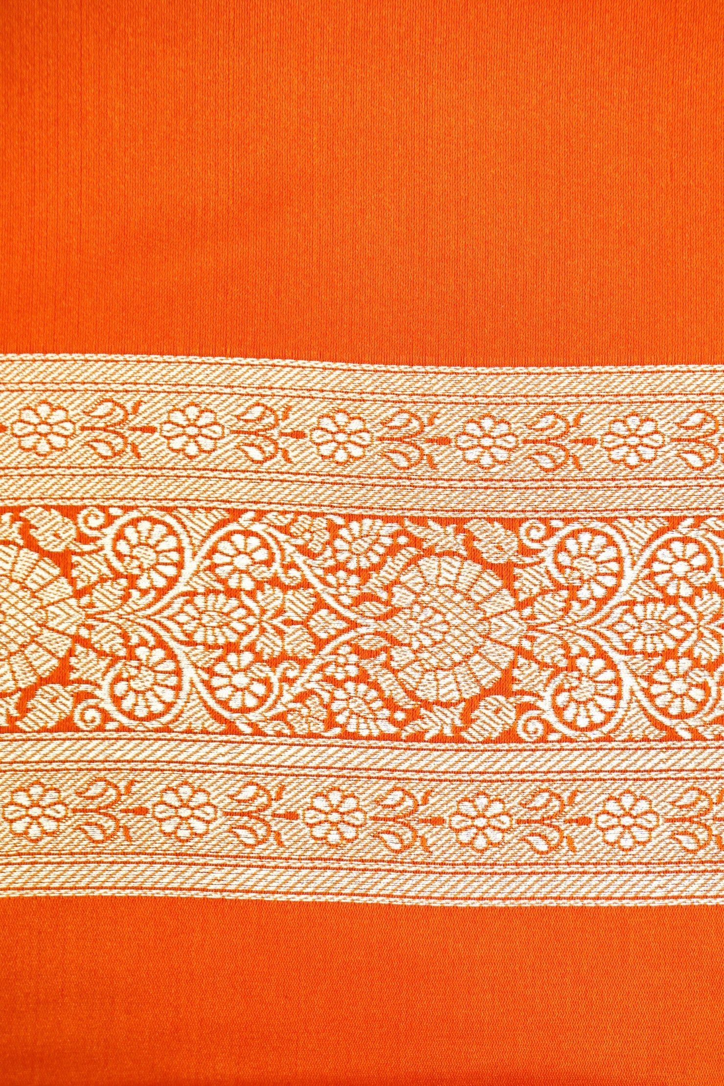 ROYAL KESAR ORANGE BANARASI MASHRU KATAN SILK SAREE