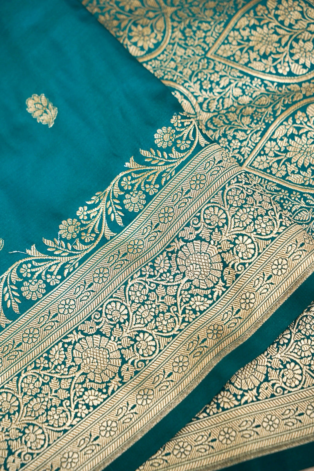 ROYAL TEAL GREEN BANARASI MASHRU KATAN SILK SAREE