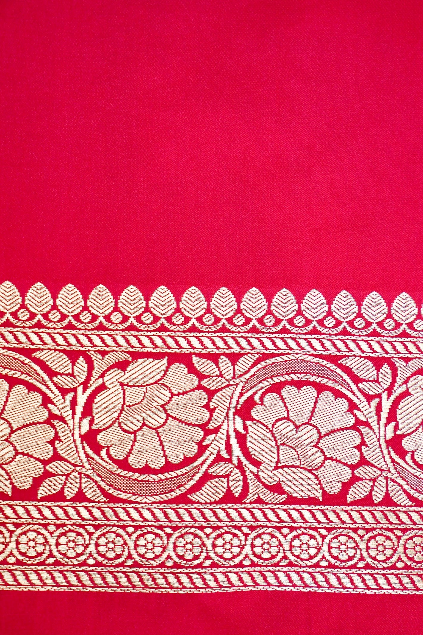 VERMILION RED BANARASI MASHRU KATAN SILK SAREE