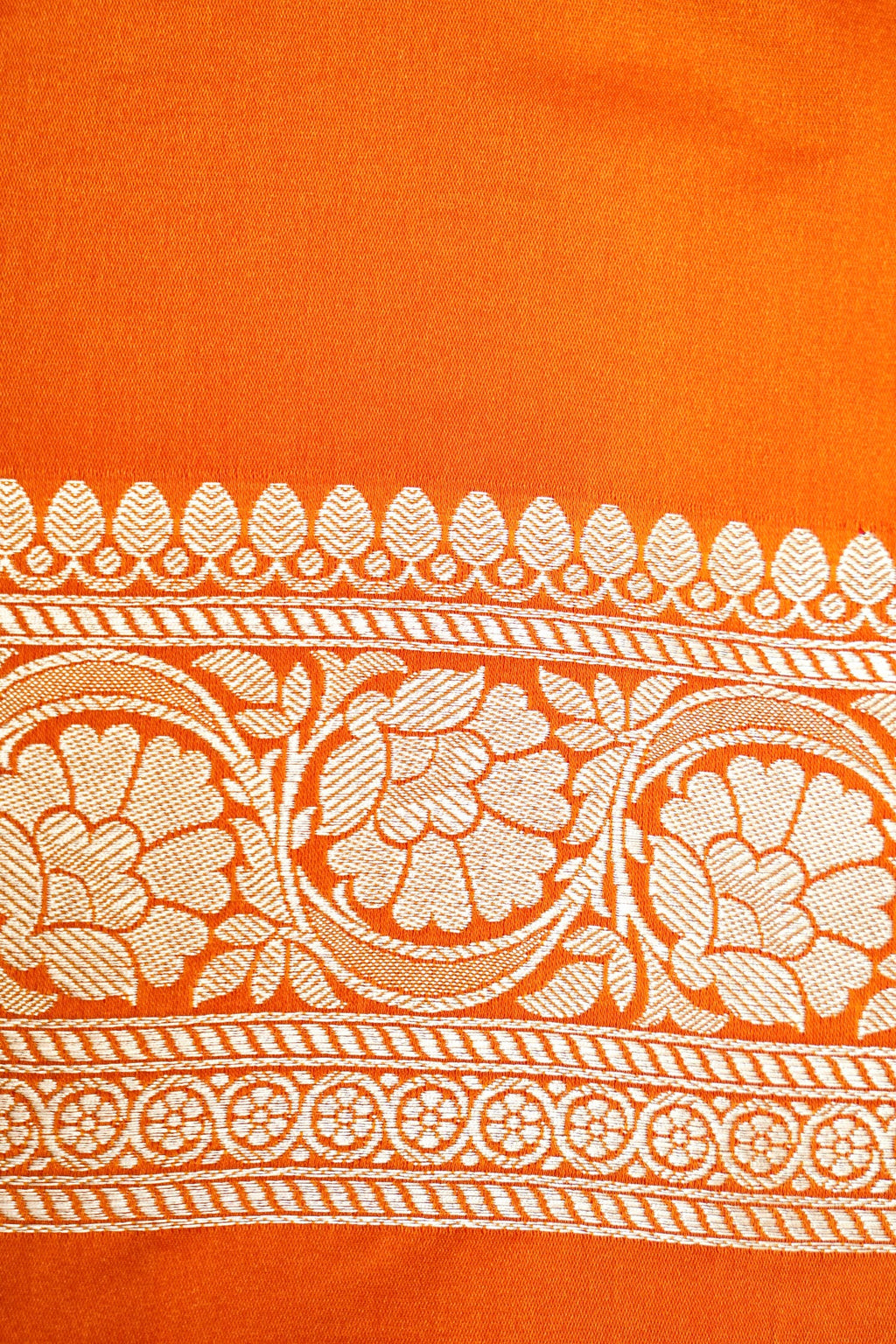 KESARI ORANGE BANARASI MASHRU KATAN SILK SAREE