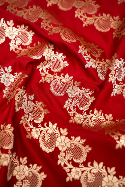 ROYAL RED BANARASI MASHRU KATAN SILK SAREE