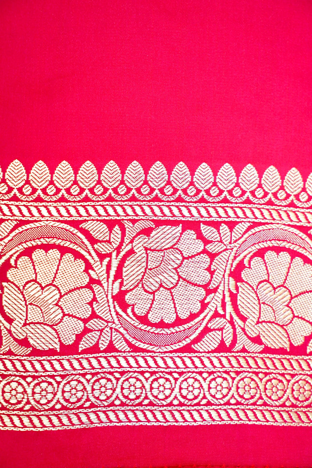 ROSE RED BANARASI MASHRU KATAN SILK SAREE
