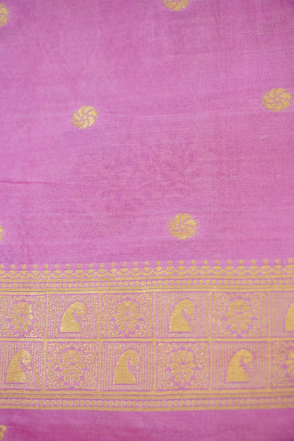 Rani Pink Banarasi Silk Saree with Animal Motif Weaves