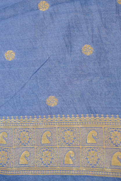 Navy Blue Banarasi Silk Saree with Animal Motif Weaves