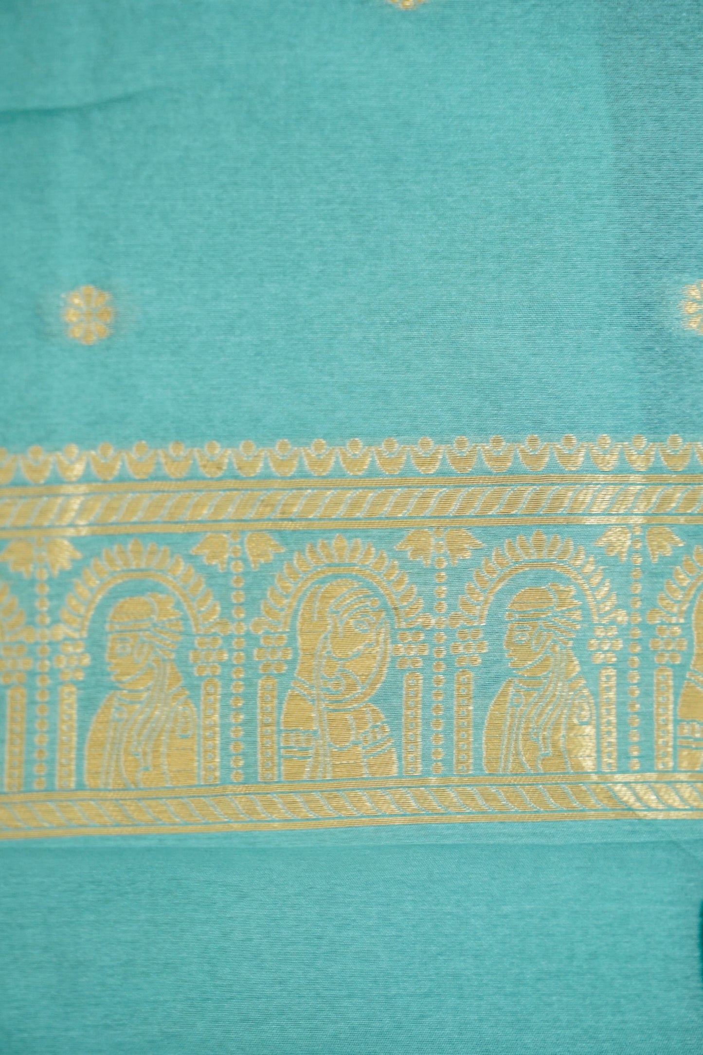 Bottle Green Banarasi Silk Saree with Allover Buti Work