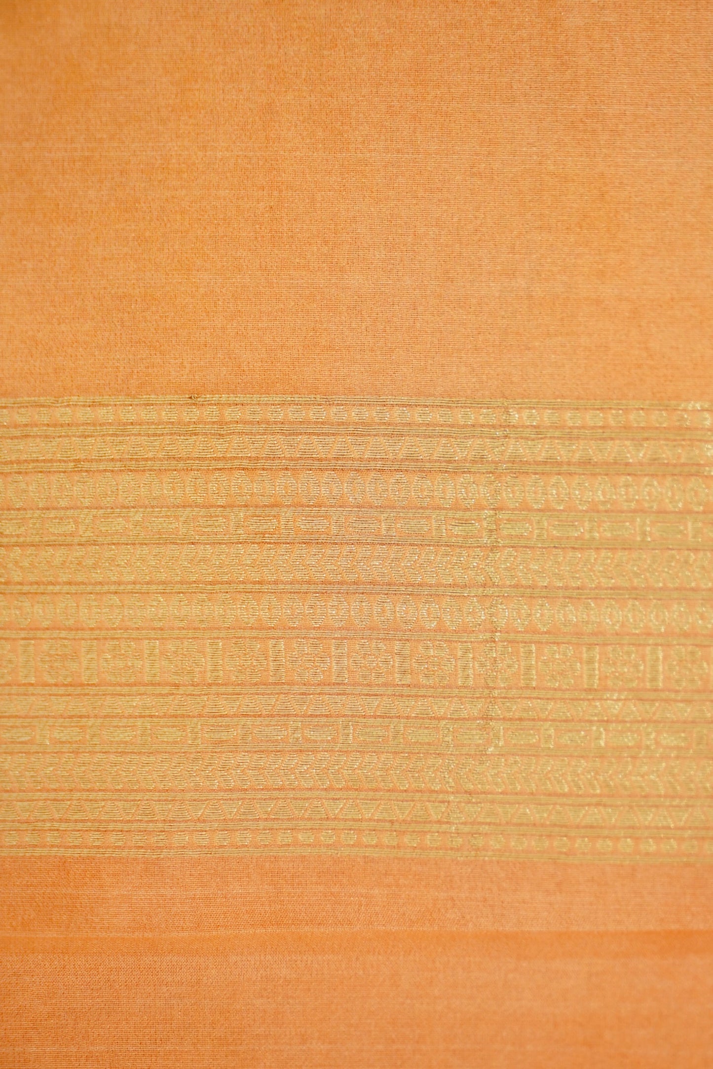 Orange Banarasi Silk Saree with Allover Jangla Weave