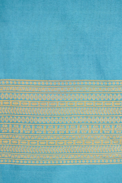 Royal Blue Banarasi Silk Saree with Allover Jangla Weave