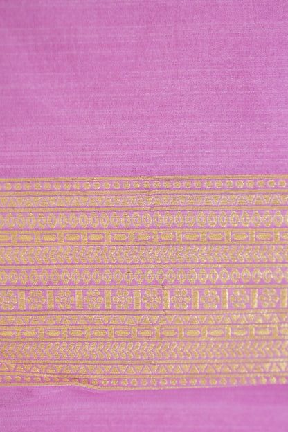 Rani Pink Banarasi Silk Saree with Allover Jangla Weave