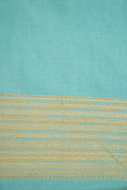 Emerald Green Banarasi Silk Saree with Allover Jangla Weave